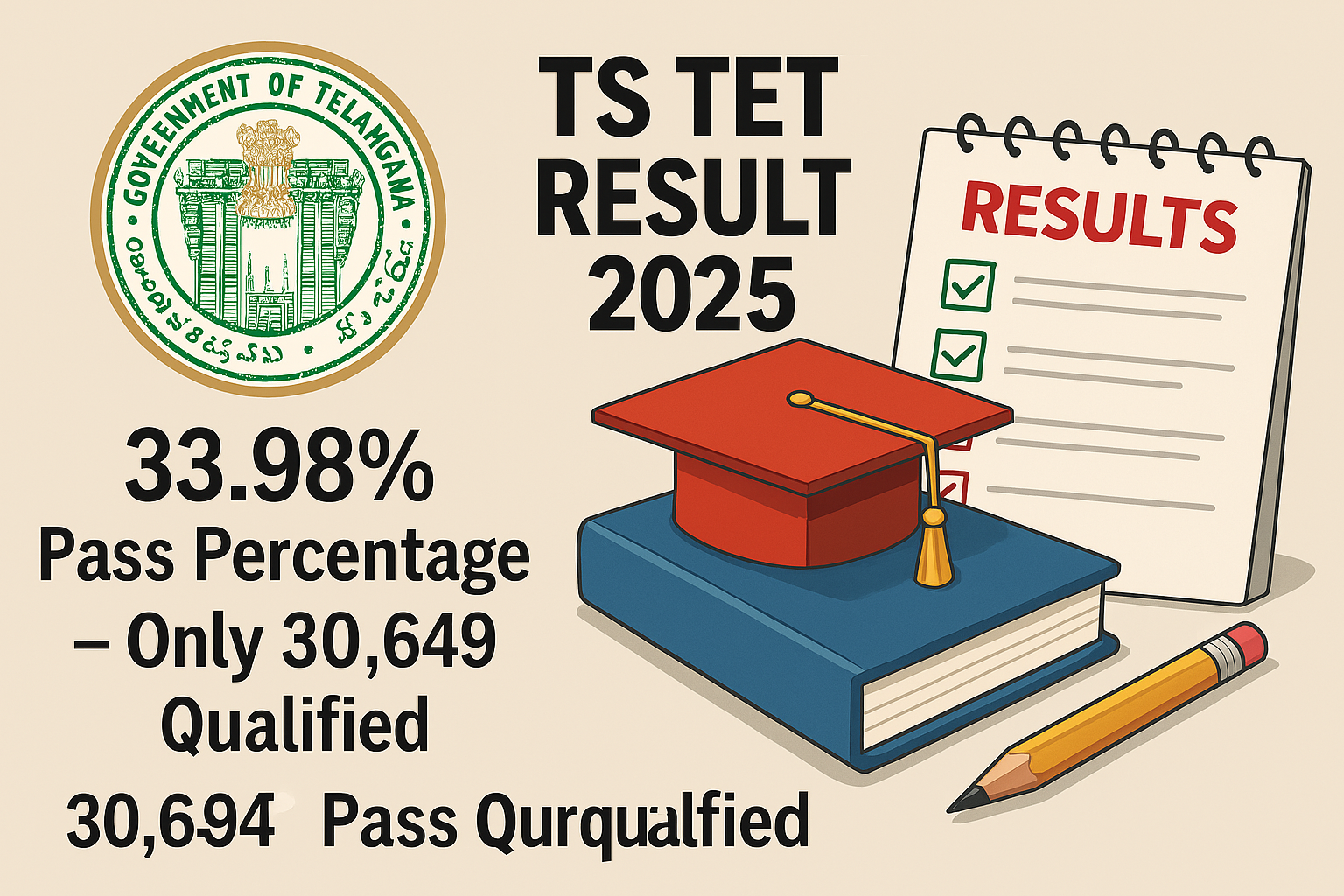 TS TET Result 2025 TS TET Result 2025 TS TET 2025 result pass percentage candidates qualified