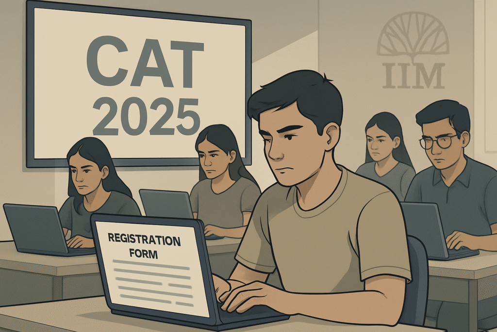 cat cat Students filling CAT 2025 registration form online for IIM entrance exam