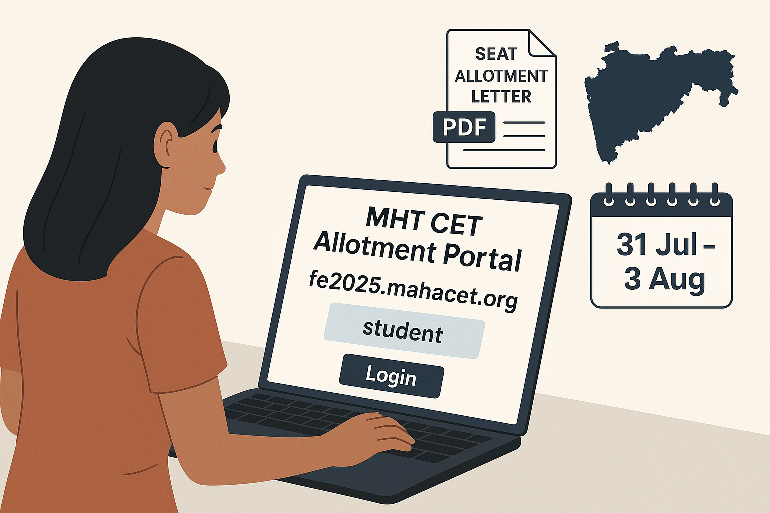 mht cet mht cet “MHT CET CAP Round 1 Seat Allotment 2025 result portal screenshot”